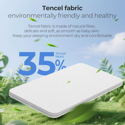 36.5x25 Playard Mattress for Trend: 1.5" Thick Dual Sided Gel Memory Foam Bassinet Mattress Fit for Dream On Me Nest/Zodiak/Zoom Portable, Pamo Babe Deluxe and Baby Trend Playard