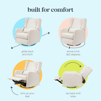 Davinci Carter's Arlo Recliner and Swivel Glider, Water Repellent & Stain Resistant, Greenguard Gold & CertiPUR-US Certified, Performance Forest Green Linen