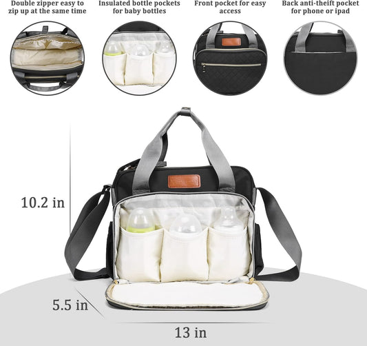 Small Diaper Bag Tote for Girls Baby Nappy Bag - Travel&Outdoor Stroller Organizer Cute Diaper Maternity Bag for Mom Daddy