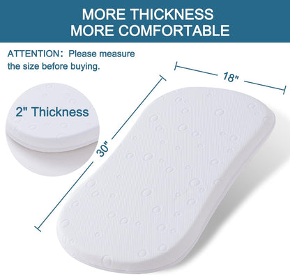 Baby Bassinet Mattress Pad, 41" x 29" x 2" Dual Sided Gel Memory Foam Mattress with Breathable Removable Soft Cover Fit for 4moms Breeze Plus Portable Playard