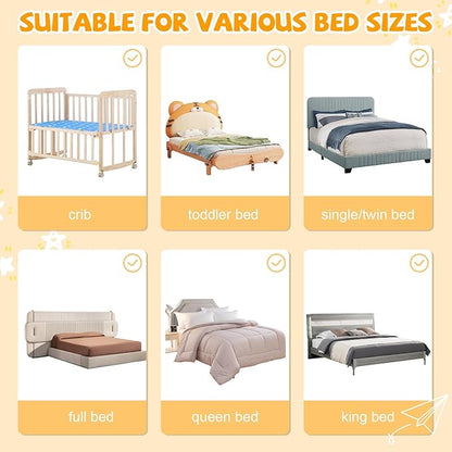 Bed Guard Rail for Toddlers - 47 inches Lift Foldable Toddler Bed Rails for Kids - Safety Baby Bed Rail Guard with Reinforced - Great Fit for Kids Twin Double, Full Size, Queen, King Size