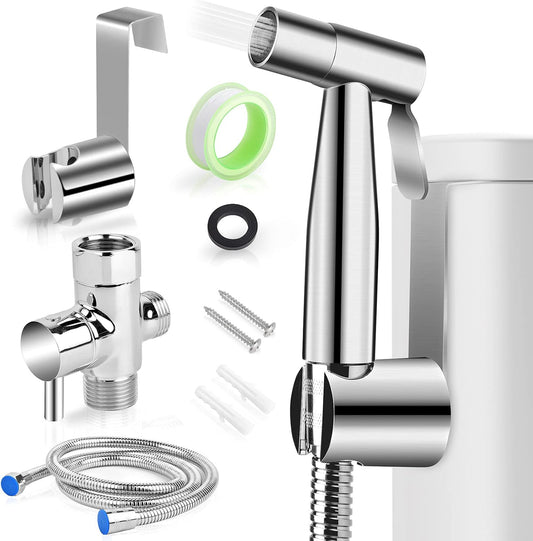 ORANGEHOME Bidet Toilet Sprayer Kit, Handheld Stainless Steel Baby Diaper Cloth Washer and Full Pressure Leakproof Pet Shower Sprayer