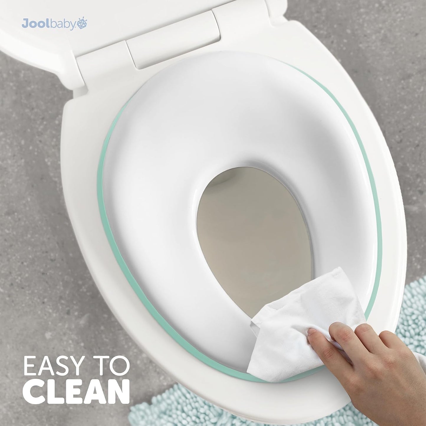 Jool Baby Potty Training Seat for Boys and Girls, Fits Round & Oval Toilets, Non-Slip with Splash Guard, Includes Free Storage Hook (Gray)