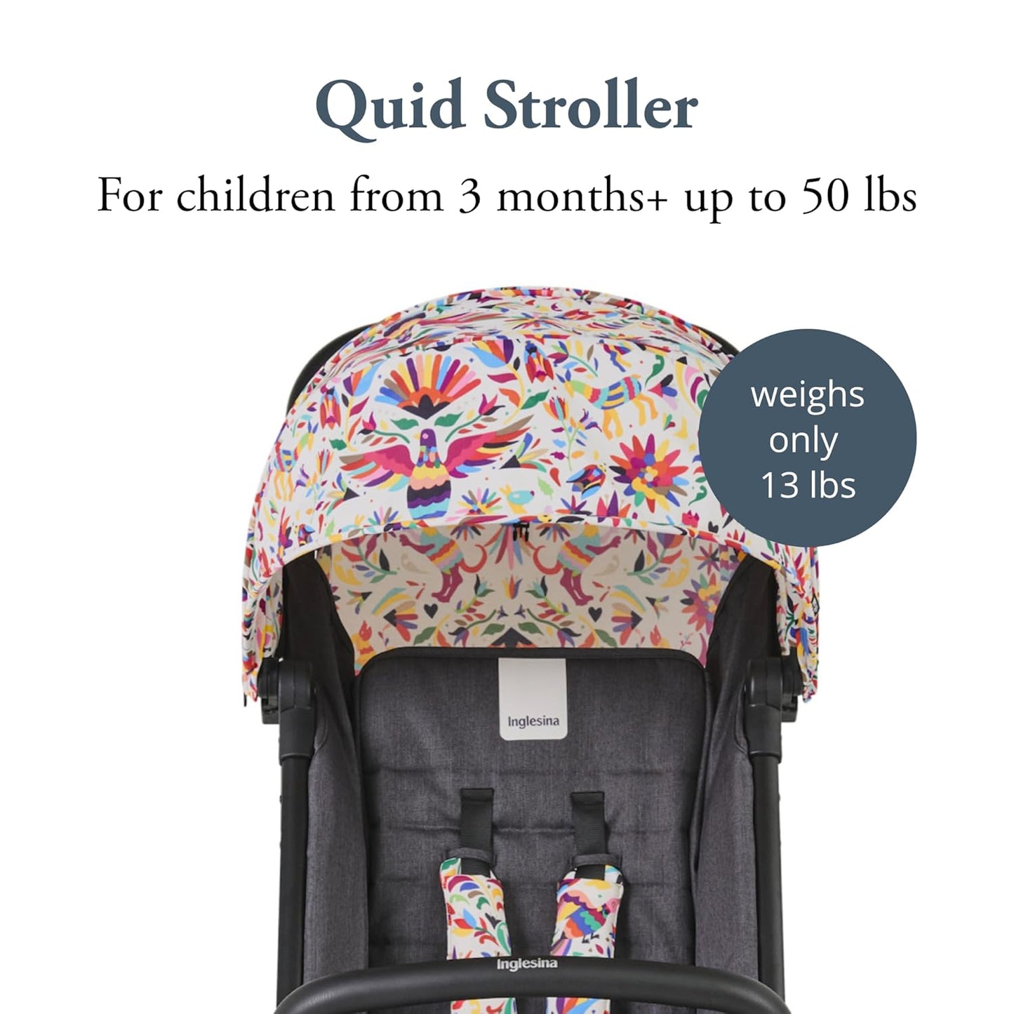 Inglesina Quid 2 Stroller - Midnight Blue - Ultra Compact Lightweight Travel Stroller, Babies and Toddlers, Airplane Overhead, Foldable, Reclining Seat, Collapsible Canopy, 3 Months - 50 lbs, BPA Free