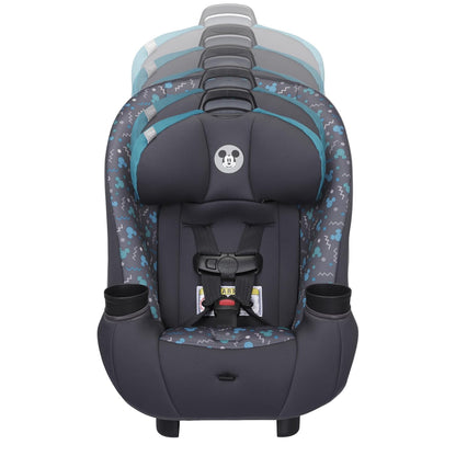 Disney Baby Ellaris 3-in-1 Convertible Car Seat, Slim Fit Design, Rear & Forward-Facing, 5-Position Headrest, 3-Across Fit, Travel-Friendly with Machine-Washable Seat Pad, Minnie Charm