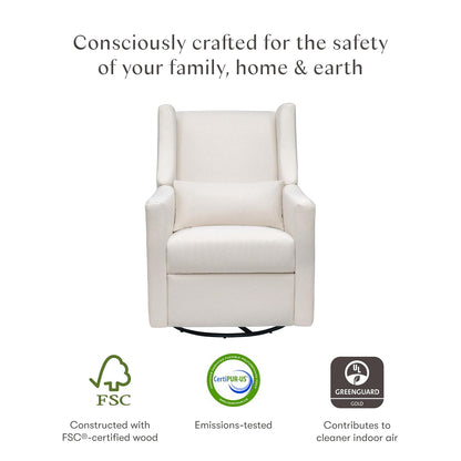 Kiwi Glider Recliner w/Electronic Control and USB | in Almond Teddy Loop w/Light Wood Base, Greenguard Gold Certified