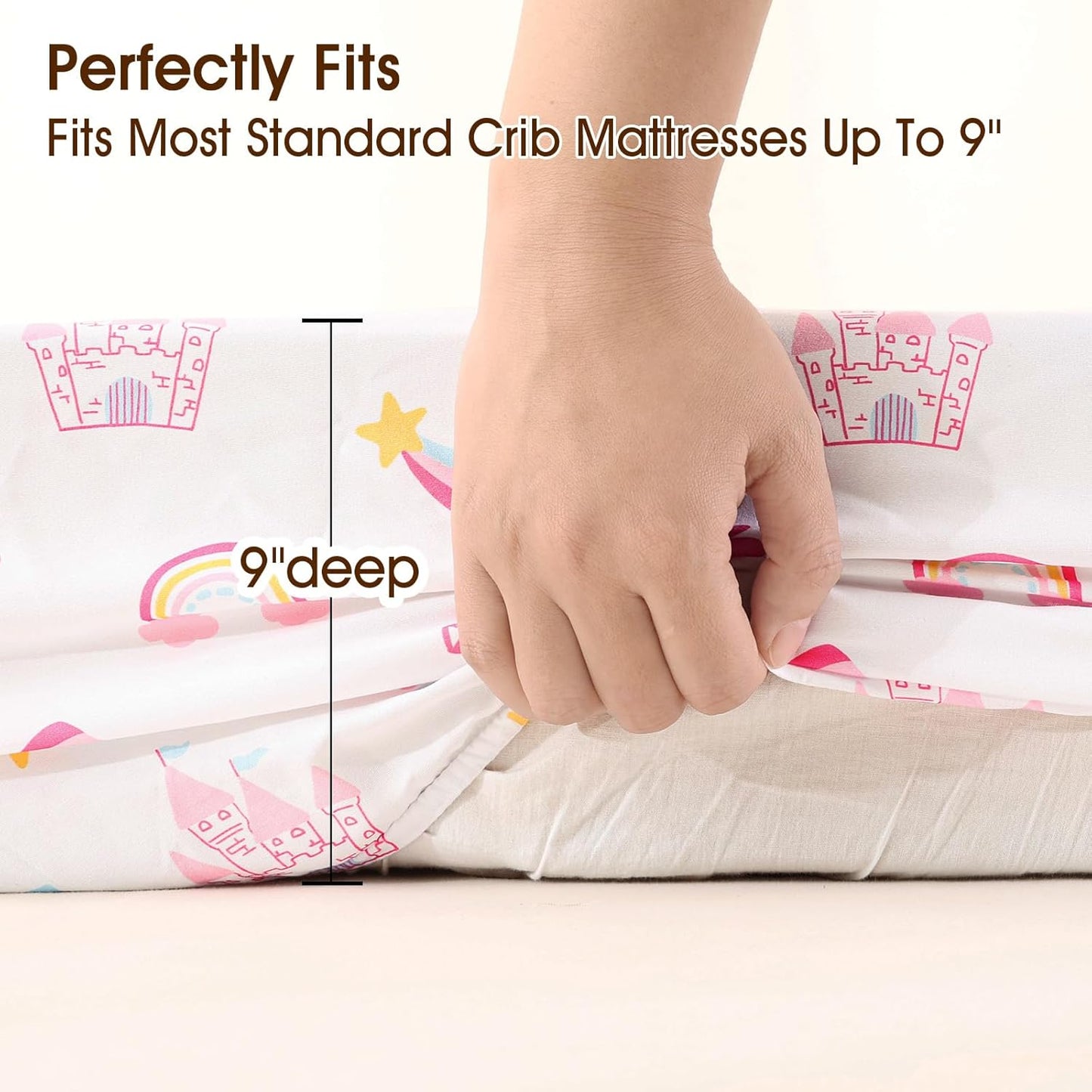PHF 3 Pack Soft Mini Crib Sheets, Floral & Animal Pack N Play Sheets for Baby Boys Girls, No Slip Universal Fit for Pack N Play, Playard, Portable and Mini Crib Mattresses,Floral & Animal