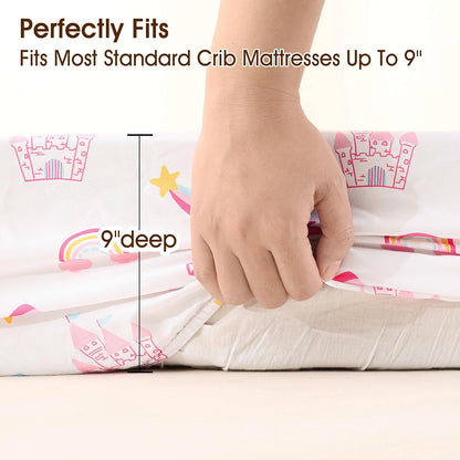 PHF 3 Pack Soft Mini Crib Sheets, Floral & Animal Pack N Play Sheets for Baby Boys Girls, No Slip Universal Fit for Pack N Play, Playard, Portable and Mini Crib Mattresses,Floral & Animal