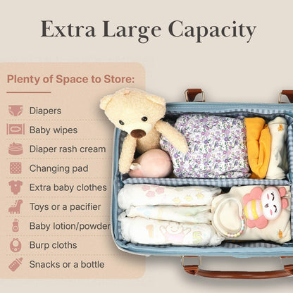 DOKUS & CO Luxe Diaper Caddy Organizer, Extra Large Collapsible Nursery Storage Tote for Baby Essentials & Travel