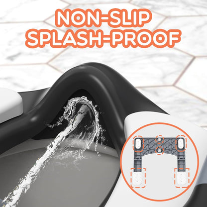 Potty Training Seat, SKYROKU Upgrade Toddler Toilet Seat for Kids Boys Girls, 2 in 1 Potty Training Toilet, Splash Guard Anti-Slip Pad Step Stool,New Sector-Shape Stabilized Base (8899+Grey)