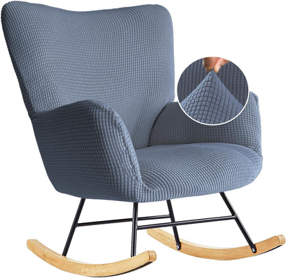 Nursery Rocking Chair Cover,1 Piece Glider Chairs Cover Slipcovers,Soft with Elastic Bottom Spandex Jacquard Small Checks,Furniture Protector Washable