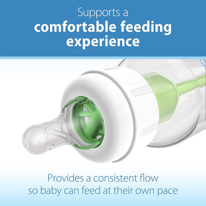 Dr. Brown's Natural Flow Level 3 Narrow Baby Bottle Nipple, Medium-Fast Flow, 6m+, 100% Silicone, 6 Count