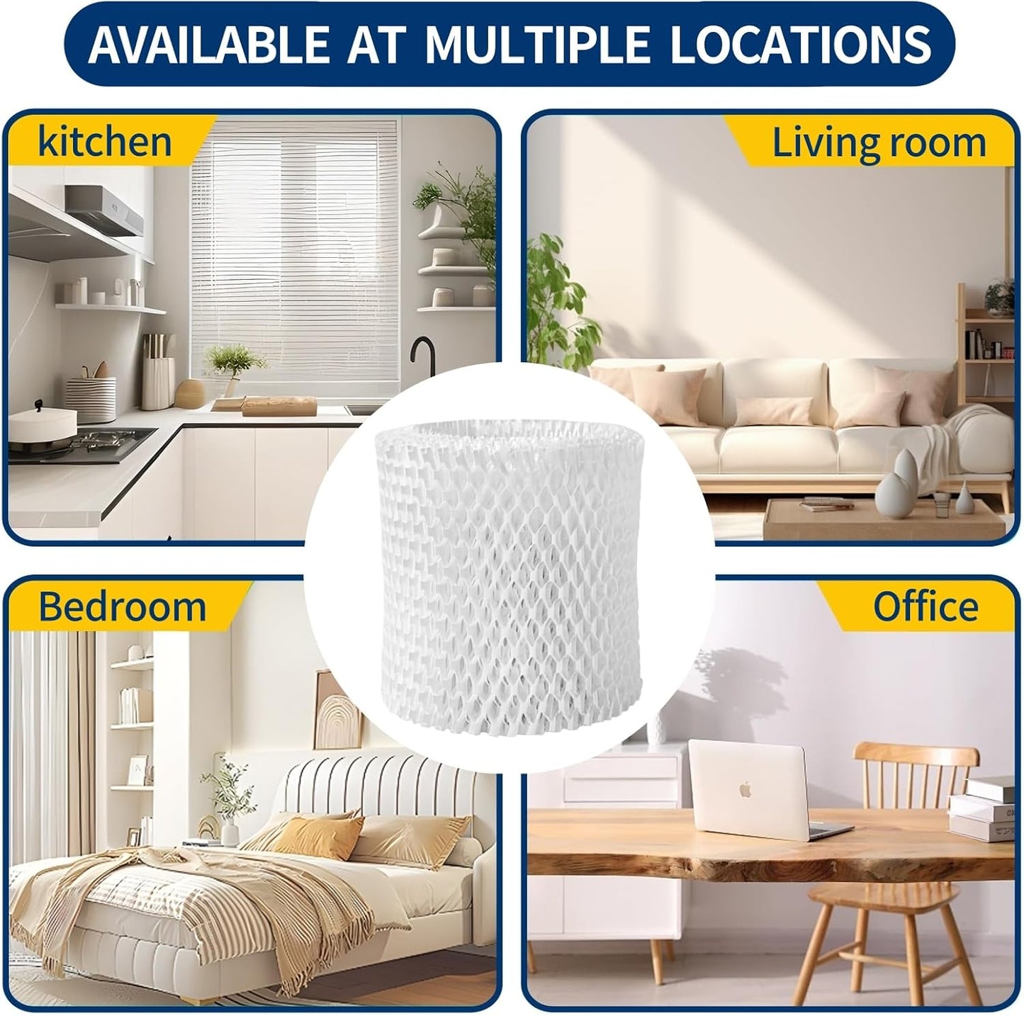 Humidifier Replacement Filter Compatible with Canopy Bedside and Nursery Humidifier,Made with Wood Pulp, Paper Filter, 6-Pack
