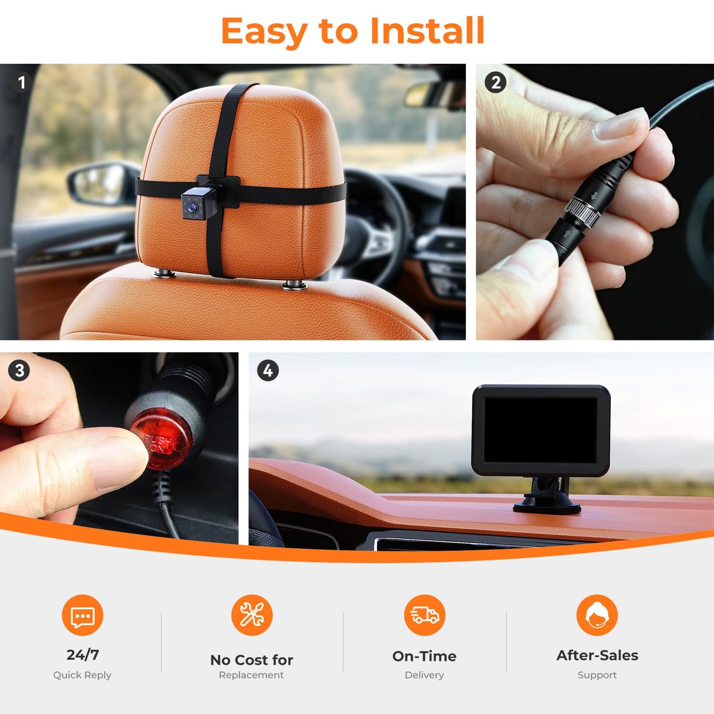 Itomoro 2026 Upgraded Baby Car Camera Monitor [1080P HD & IR Night Vision] 360° Rotation & 150° Wide Clear View Car Seat Camera for Baby Rear Facing, Easy Install & Baby Shower Must-Have