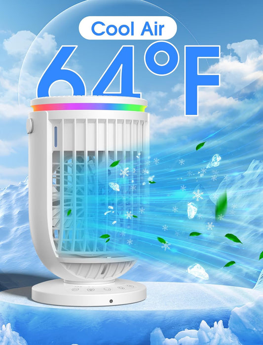 Portable Air Conditioners, Fan with 120° Rotating Function,JYew Evaporative Mini Room Air Conditioners,Portable AC Unit Air Cooler with 4 in 1 Humidifier Fan Conditioner, AC Portable for Room Office