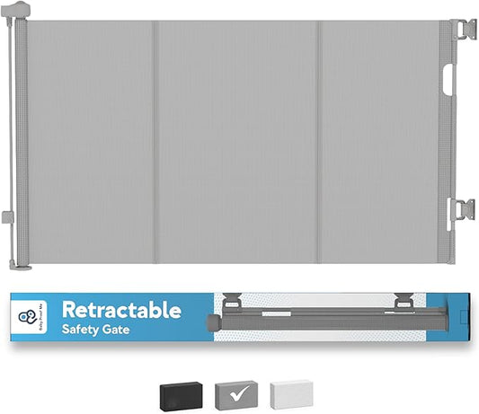 Baby Proof Me Retractable Baby Gates for Stairs & Doorways - 71” Wide Mesh Safety Gate for Toddlers, Dog & Pets - Use for Indoor/Outdoor, Hallways, Deck, Porch - Easy Installation, Secure Closure