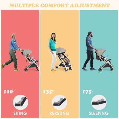 INFANS Lightweight Baby Stroller, Compact Infant with One-Hand Fold, Travel Stroller for Airplane with Cup Holder, Canopy 5-Point Harness Foot Cover for 6-36 Month