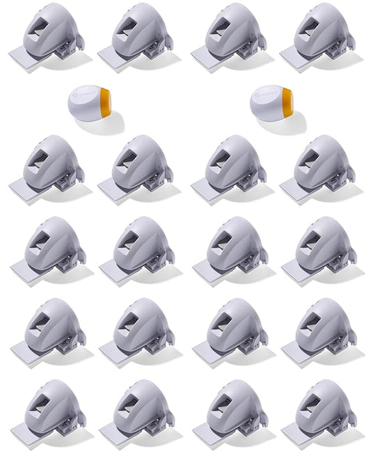 Safety 1st Adhesive Magnetic Cabinet Locks, Includes 20 Child Locks for Cabinets & Drawers, 2 Keys, White