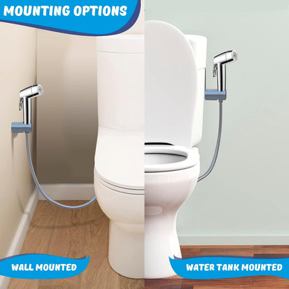 Premium Bidet Sprayer - Handheld Bide Jet Spray for Toilet | Adjustable Water Pressure | Leak-Proof Stainless Steel Toilet Bedit Sprayer | Muslim Shower | Cloth Diaper Washer | Bathroom Bidet