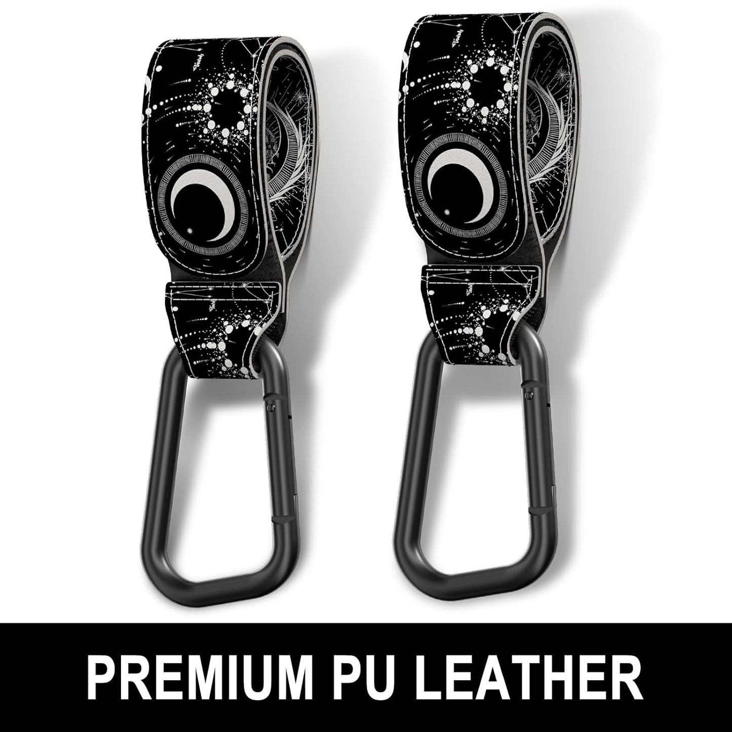Baby Stroller Hooks for Hanging Bags, Universal Stroller Clips Accessories, Mommy Hook for Diaper Bag, Shopping Cart, Purse, Backpack - 2 Pack, Abstract Leaf