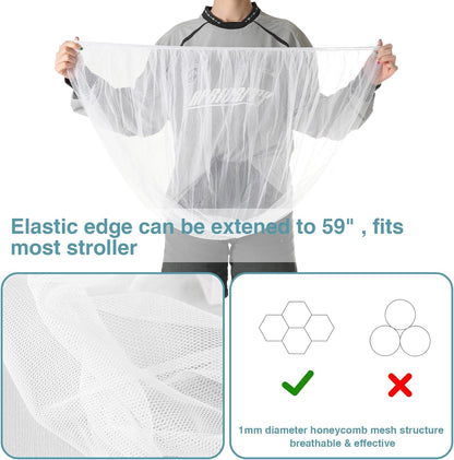 Baby Mosquito Net for Stroller, Perfect Bug Net for Strollers, Bassinets, Cradles, Playards, Pack N Plays and Portable Mini Crib, Baby Insect Netting Cover, Black