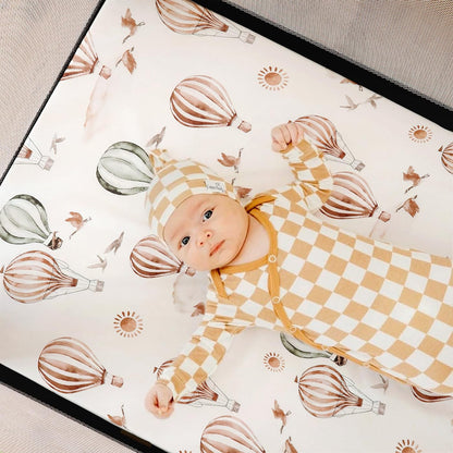 GRSSDER Stretch Ultra Soft Jersey Knit Fitted Pack n Play Playard Sheets Set 2 Pack，Fits Portable/Mini Cribs Sheets, Playards Mattress Pads, Stylish Watercolor Animals for Baby, Mint Green