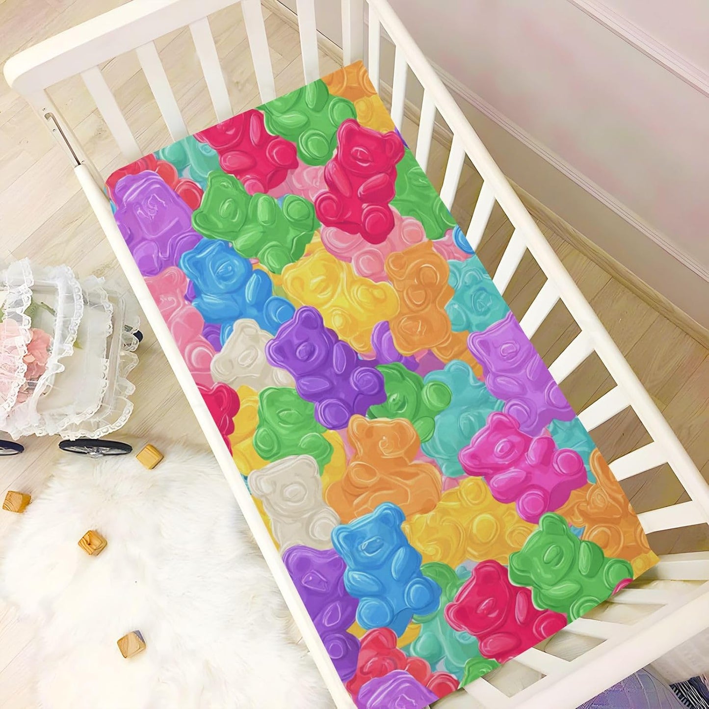 Baby Crib Sheet Cute Goose Flowers Crib Mattress for Boys and Girls Playard Sheet Soft Breathable Fitted Baby Mattress Cover 52x28in