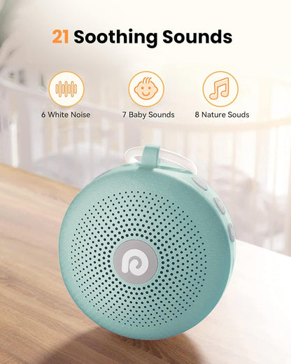 Dreamegg Portable Noise Machine for Baby Adult, Features Powerful Battery, 21 Soothing Sound, Noise Canceling for Office & Sleeping, Sound Therapy for Home, Travel, Registry Gift, Classic White