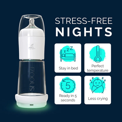 SNOOZI Set of 1 – Baby Night Bottle with Bottle Warmer – Baby Bottle with Integrated Formula Dispenser for Stress-Free Night Feedings (1 Bottle per Night)
