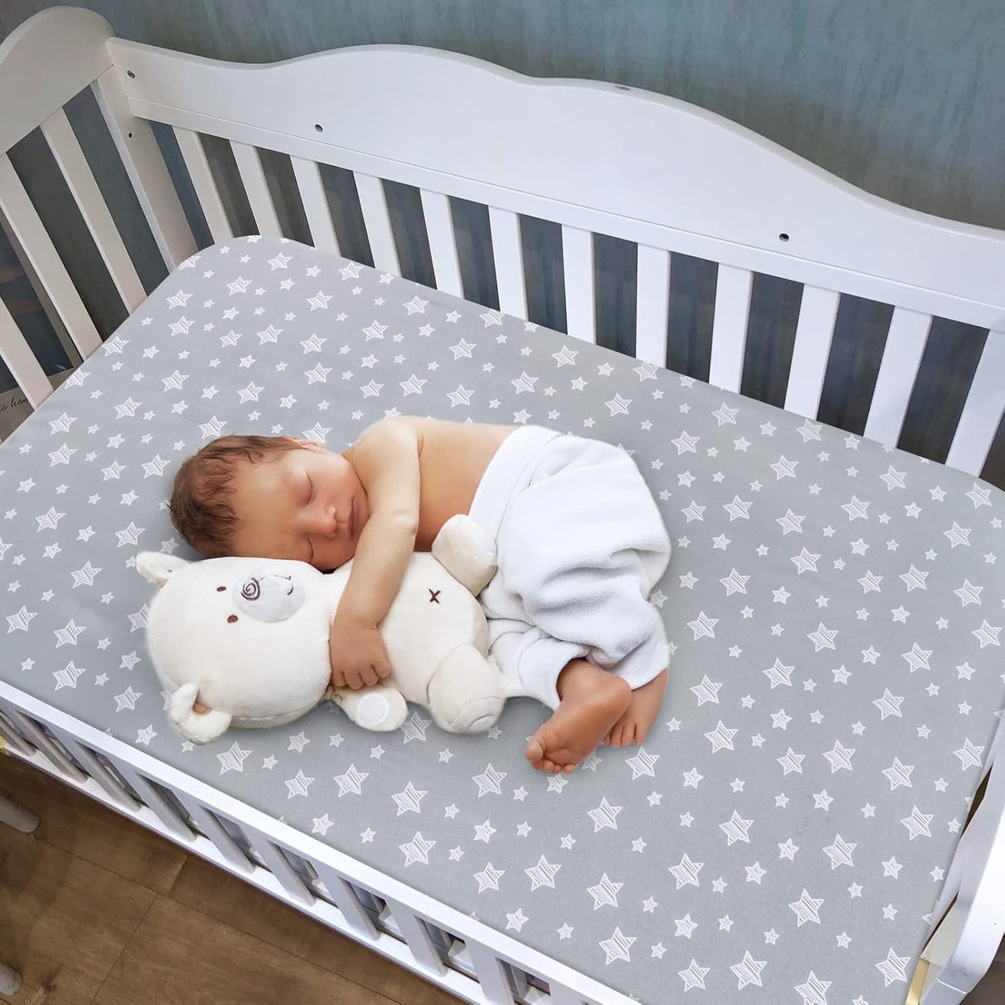 Pack and Play Sheets, 2 Pack Mini Crib Sheets, Stretchy Playard Fitted Sheet, Compatible with Graco Pack n Play, Soft and Breathable Material, Planet & Flower
