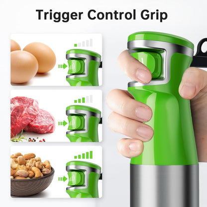 Turelar Immersion Blender Handheld Corded Hand Blenders Set 1100W, Trigger Variable Speed 5 in 1 Stick Emulsifier with Chopper, Whisk and Frother for Soup, Baby Food and Smoothies, Orange