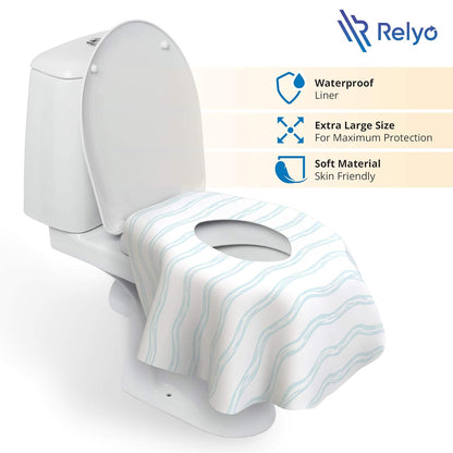 Relyo Disposable Toilet Seat Cover for Travel – 20 Pack with Covers Wrapped in Sets of 2, Non-Flushable Liners, Fits Most Seats – Kids, Toddlers, Adults (Dinosaurs, 20)