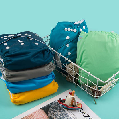 ALVABABY Baby Cloth Diapers 6 Pack with 12 Inserts Cloth Diaper Covers Adjustable Washable Reusable for Baby Girls and Boys