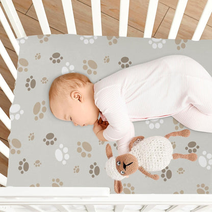 Fitted Crib Sheets Pink Checkered and Bows Stretchy Portable Playard Sheets for Baby Toddler, Breathable Soft Mini Crib Mattress 39 x 27 in for Boys and Girls