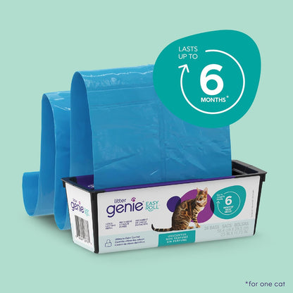 Litter Genie Platinum Pail Made of Durable Stainless Steel Includes 1 Easy Roll Refill