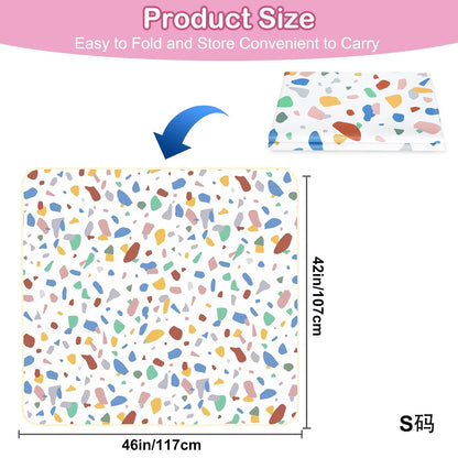 Basumee Splat Mat High Chair Mat Waterproof Baby Play Splat Mat for Under High Chair Food Catcher Highchair Mat for Floor Non Slip Bottom, Pink Rainbow, 46x42 Inches