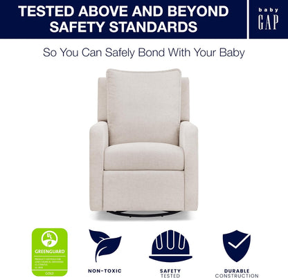 babyGap Harlowe Power Recliner with USB-A and Type-C Ports by Delta Children - Greenguard Gold Certified – Stain-Resistant Performance Fabric is Oeko-TEX Standard 100 Certified, Sand