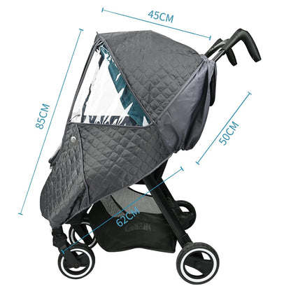 Bebamour Stroller Rain Cover,Universal Stroller Accessory,Waterproof,Windproof Protection,Protect from Dust Snow,Baby Travel Weather Shield (Dark Grey)