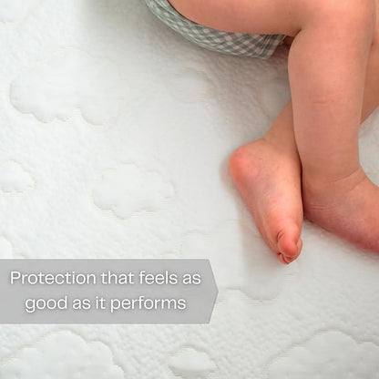 PUREgrace Crib Mattress Protector – Eucalyptus Tencel Fiber Waterproof Breathable Baby Mattress Pad Cover with Corner Safety Straps, Ultra Soft Cooling Durable Sleep Surface for Crib & Toddler Bed