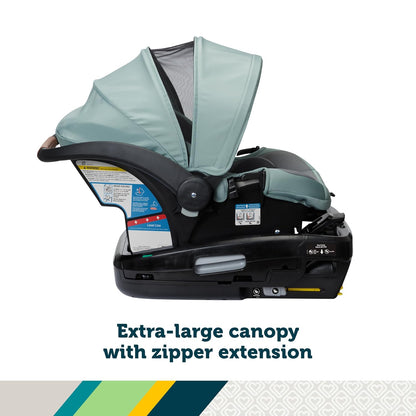 Safety 1st® onBoard™ Slide DLX Infant Car Seat w/SafetySlide™ Base, Easy-Install Rigid Latch, Lightweight Rear-Facing Seat, Newborn Carrier, Extra-Large Canopy, Travel System Ready, Dusty Marble