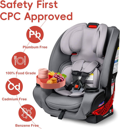 [2 Packs] Kids Car Seat Tray, Travel Tray with Cup Holder for Toddler Baby, Kids Car Seat Food Snack Organizer for Road Trip, Stroller snack Organizer Travel Must Haves Toddler Must Haves (Black)