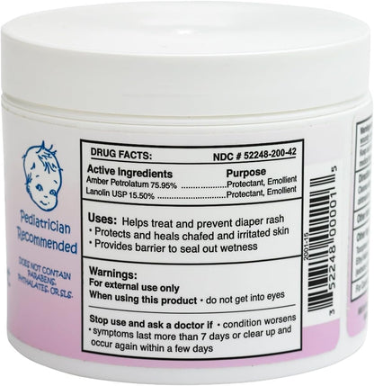 Grandma El’s Diaper Rash Ointment – Gentle Protection & Relief for Baby’s Delicate Skin – Pediatrician-Approved Moisturizing Barrier – Safe for Cloth & Disposable Diapers – 3.75 oz Jar