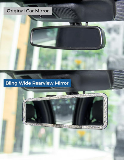 JOYTUTUS Rear View Mirror, Universal 11.81 Inch Panoramic Convex Interior Clip-on Wide Angle Mirror to Reduce Blind Spot Effectively for Car SUV Trucks -Clear
