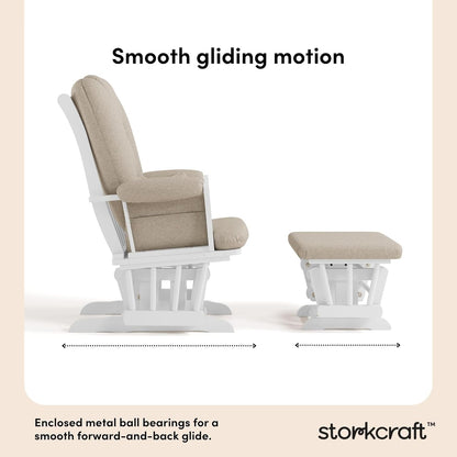 Storkcraft Tuscany Glider with Ottoman (Black/Gray) — GREENGUARD Gold Certified, Bonus Lumbar Cushion Included, Solid Wood Base, Smooth Motion, Award-Winning Nursery Rocking Chair, Glider and Ottoman