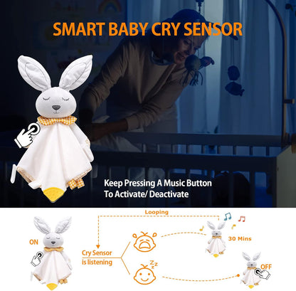 BEREST Unicorn Baby Sleep Soother 4-in-1 Sound Machine with Heartbeat & White Noise|Security Blanket & Pacifier Holder|Soothing Plush Toy for Newborns|Perfect Baby Registry Essential