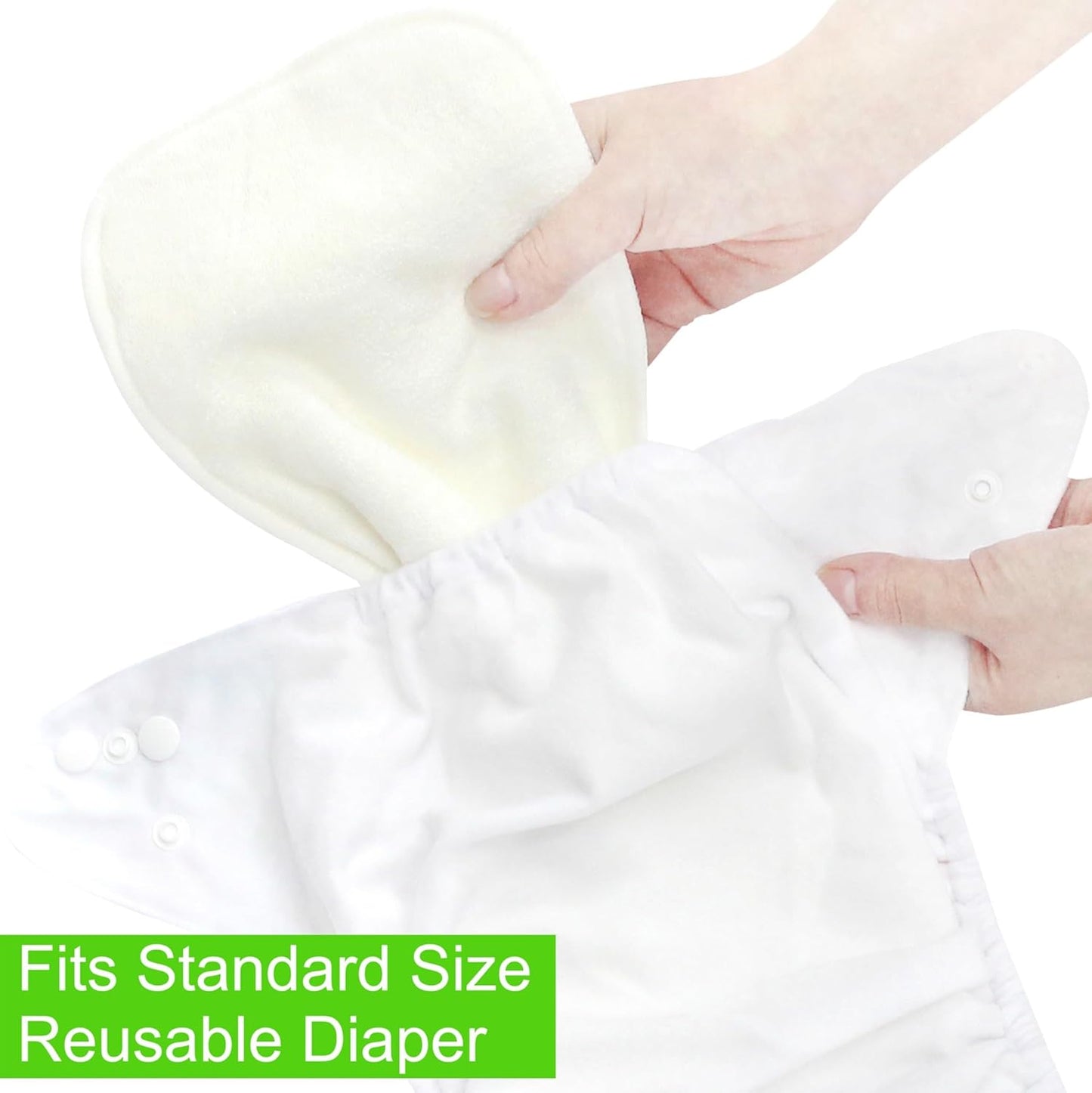 Wegreeco Reusable Soft 5 Layers 12 Pack Charcoal Inserts for Baby Cloth Diaper,High Absorbing Washable Liners
