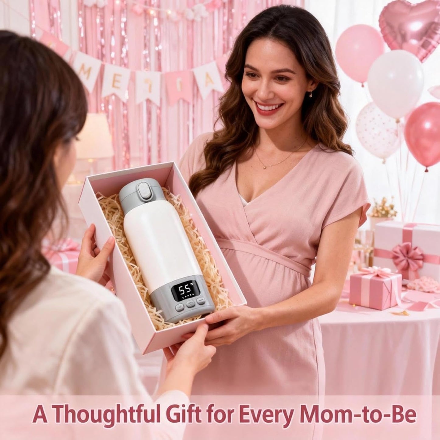 Portable Bottle Warmer for Travel, Fast Heating Milk Warmer On The Go, 17 OZ Water Warmer for Breast Milk, Formula, Water, Temp Control 98°F -131°F, Baby Essentials for Outdoor Airplane Car Journey