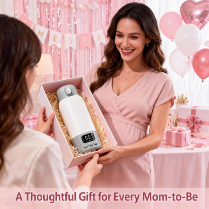 Portable Bottle Warmer for Travel, Fast Heating Milk Warmer On The Go, 17 OZ Water Warmer for Breast Milk, Formula, Water, Temp Control 98°F -131°F, Baby Essentials for Outdoor Airplane Car Journey