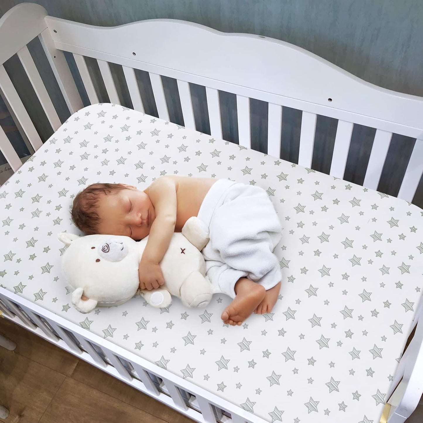 Pack and Play Sheets, 2 Pack Mini Crib Sheets, Stretchy Playard Fitted Sheet, Compatible with Graco Pack n Play, Soft and Breathable Material, Planet & Flower