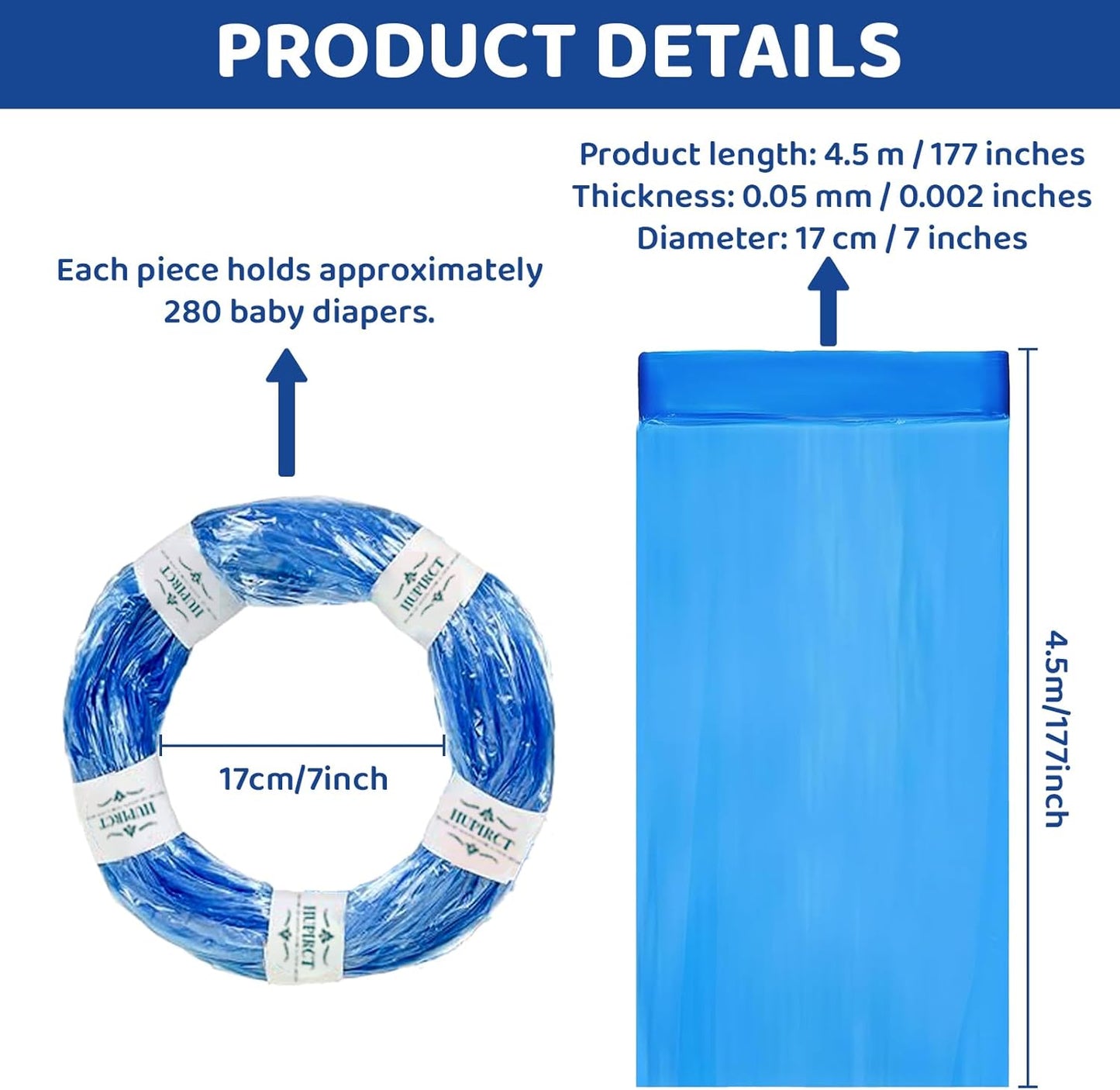 12er-Pack Refill Bags, Cat Litter Refill Bags, Diaper Refills, With Excellent Sealing and Toughness, The Refill Bag is Compatible With all Diaper Pails and Cat Litter Disposal Pails